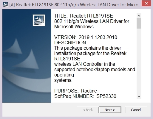    Realtek Rtl8191 Wireless -  8