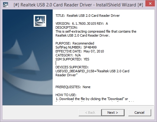 Cкачать драйвер Card Reader для HP G62 бесплатно